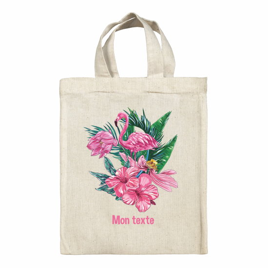 Personalized tote bag for kids - Pink flamingo