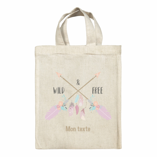 Personalized tote bag for kids - Wild & free feathers