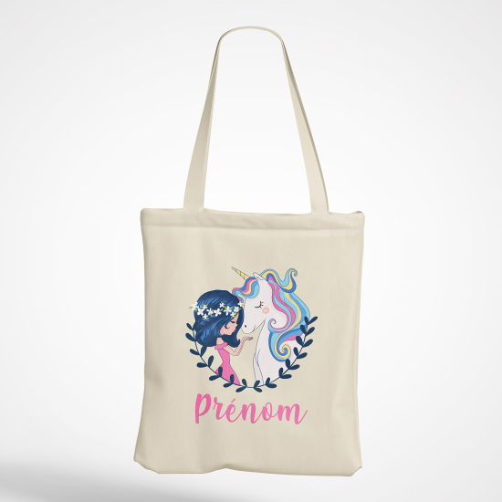 Personalized Tote Bag - Little Unicorn Girl