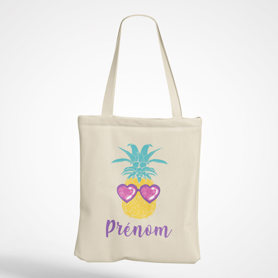 Personalized Tote Bag - Pineapple hearts