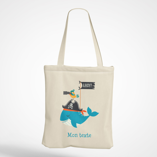 Personalized Tote Bag - Pirate Whale