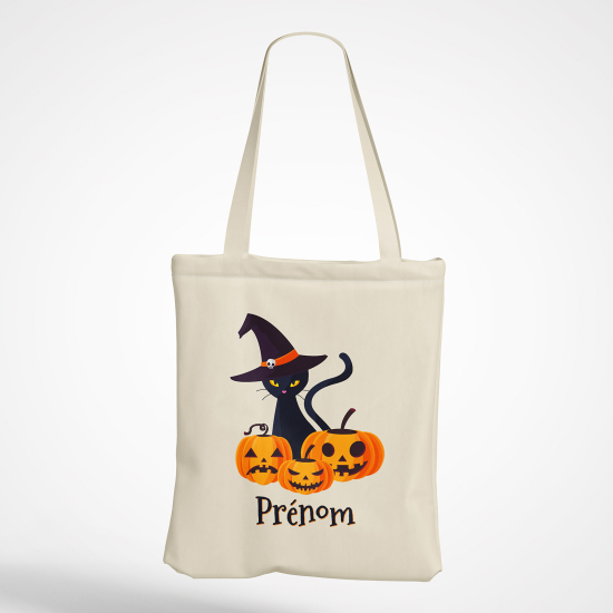 Personalized Tote Bag - Pumpkin cat