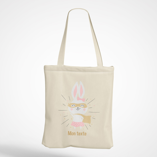 Personalized Tote Bag - Superhero Rabbit