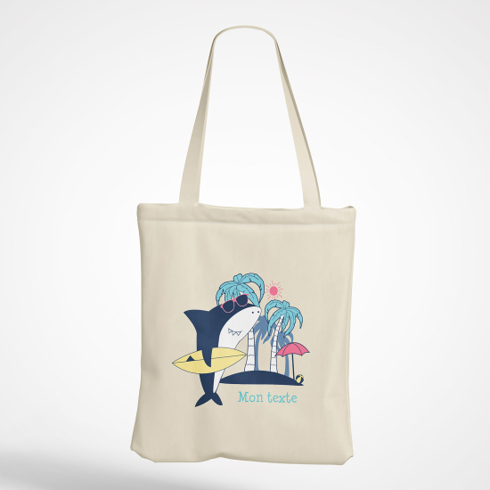 Personalized Tote Bag - Surfer Shark