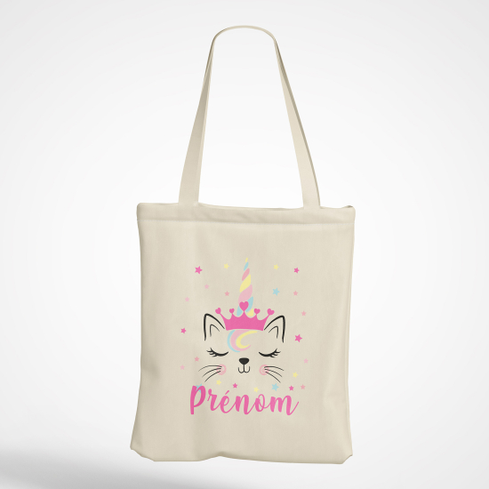 Personalized Tote Bag - Unicorn princess cat