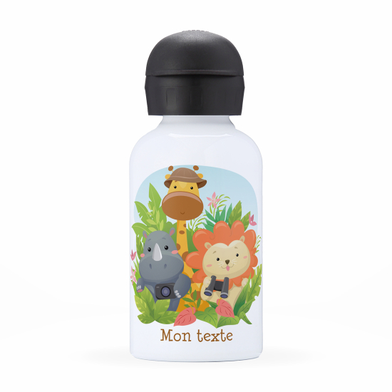 Personalized water bottle for kids - Jungle animals