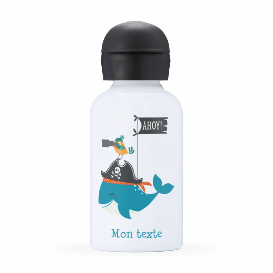 Personalized water bottle for kids - Pirate whale