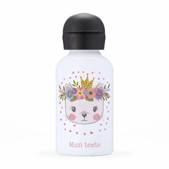 Personalized water bottle for kids - Princess cat