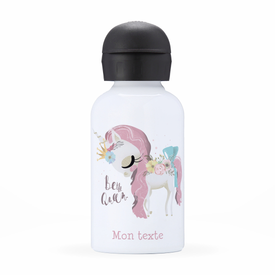 Personalized water bottle for kids - Unicorn be the queen