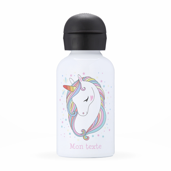 Personalized water bottle for kids - Unicorn stars