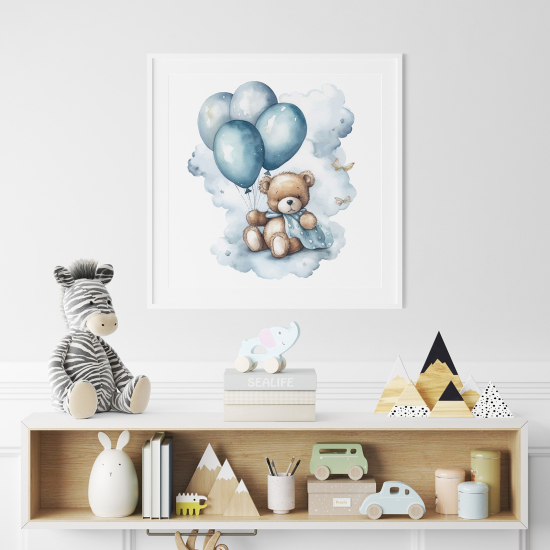 Poster for Kids - Bear balloons