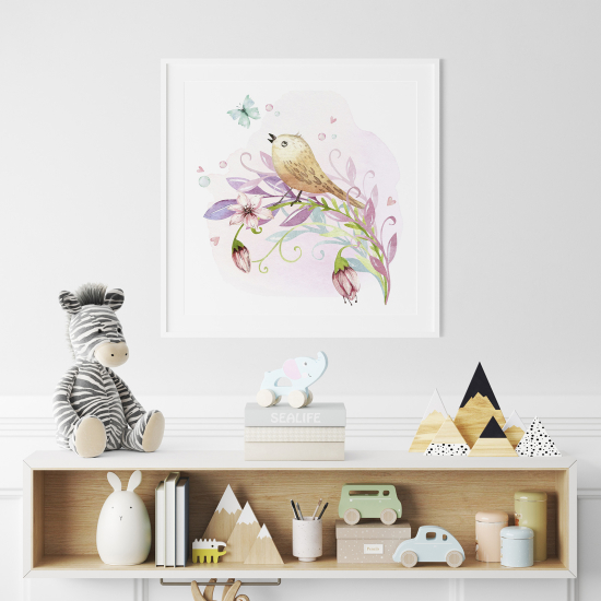 Poster for Kids - Bird Flowers