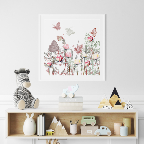 Poster for Kids - Butterfly Flowers