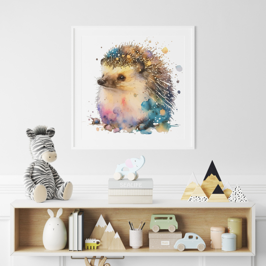 Poster for Kids - Colored hedgehog