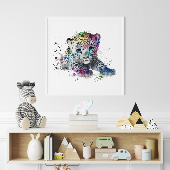 Poster for Kids - Colored tiger cub