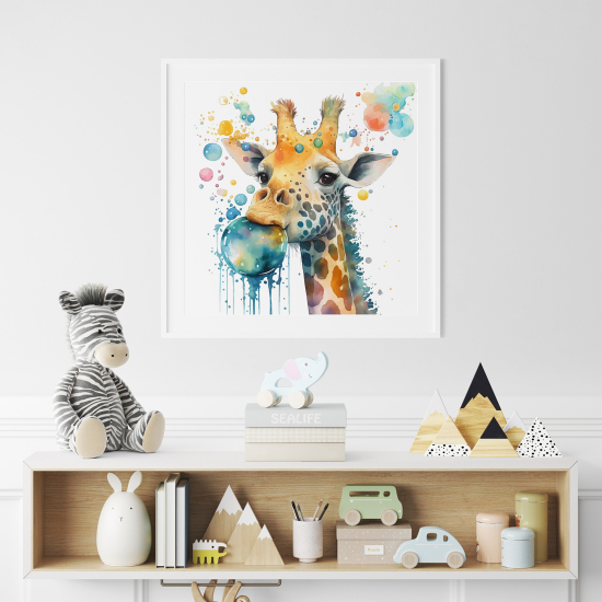 Poster for Kids - Colorful giraffe