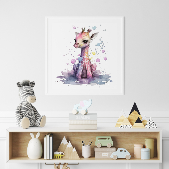 Poster for Kids - Colorful giraffe