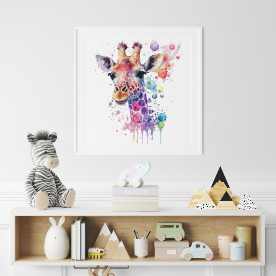 Poster for Kids - Colorful giraffe