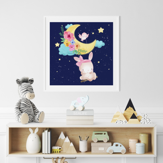 Poster for Kids - Cute Moon Bunny