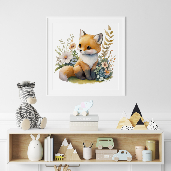 Poster for Kids - Fox flowers