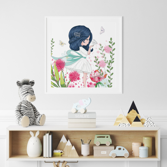 Poster for Kids - Little Girl Flowers