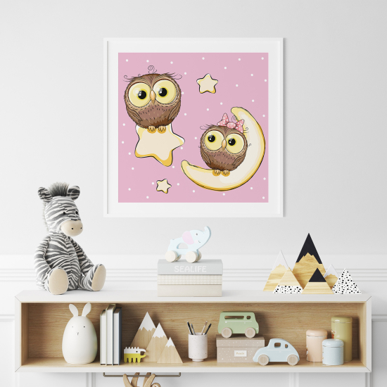 Poster for Kids - Owls moons