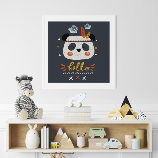 Poster for Kids - Panda Hello