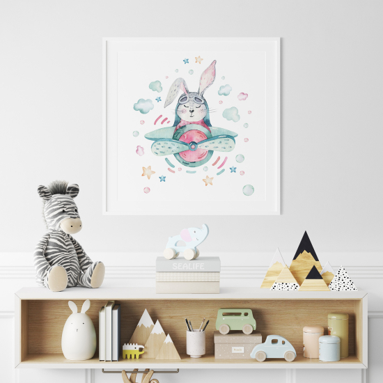 Poster for Kids - Rabbit Plane