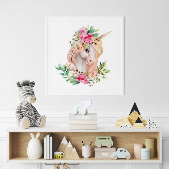 Poster for Kids - Unicorn flowers