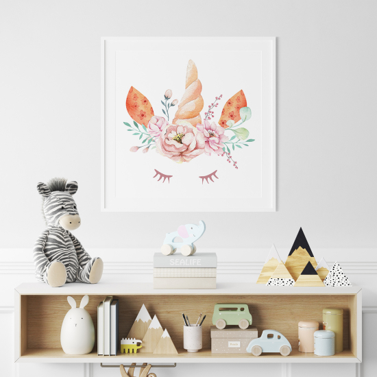 Poster for Kids - Unicorn flowers