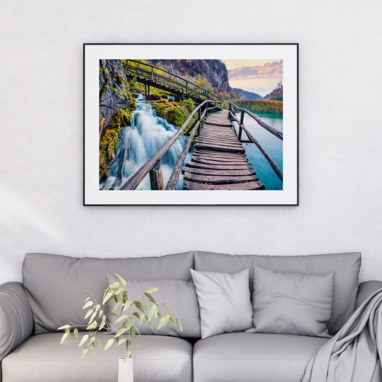 Poster - Landscape with wooden bridge