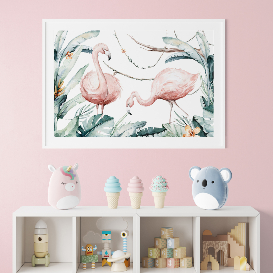 Posters for Kids - Pink flamingos