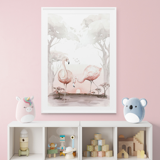 Posters for Kids - Pink flamingos