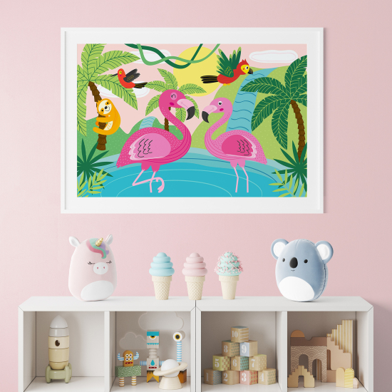 Posters for Kids - Pink flamingos