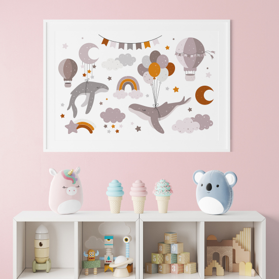 Posters for Kids - Whales and Balloons