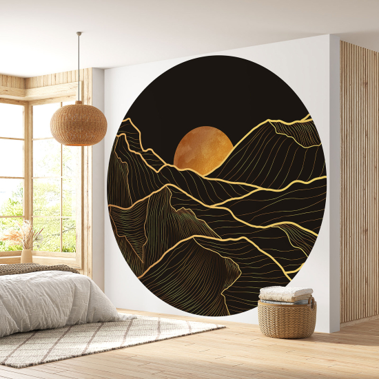 Round / Circle Wall Mural - Wallpaper - Abstract Landscape