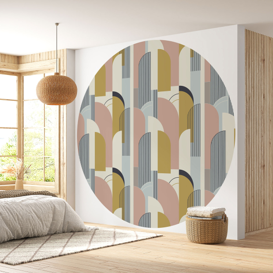 Round / Circle Wall Mural - Wallpaper - Arches design pattern