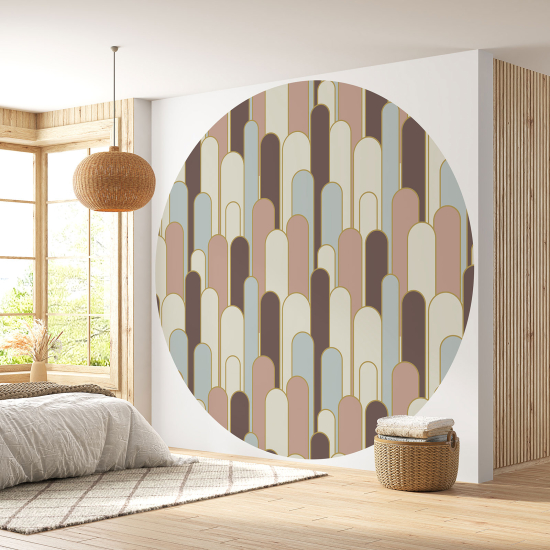 Round / Circle Wall Mural - Wallpaper - Arches design pattern