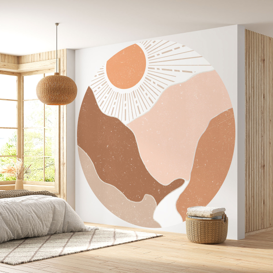 Round / Circle Wall Mural - Wallpaper - Boho