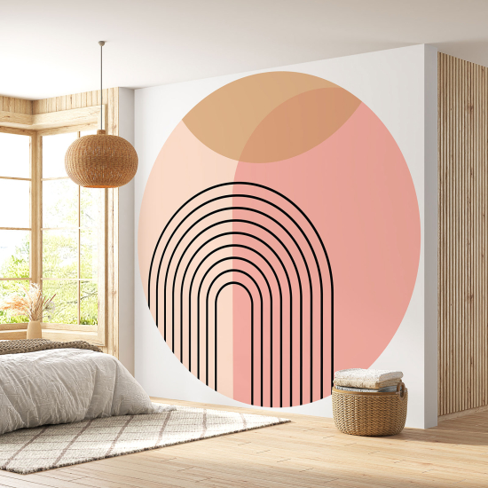 Round / Circle Wall Mural - Wallpaper - Boho