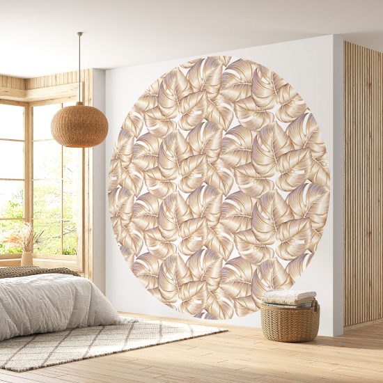 Round / Circle Wall Mural - Wallpaper - Botanical pattern