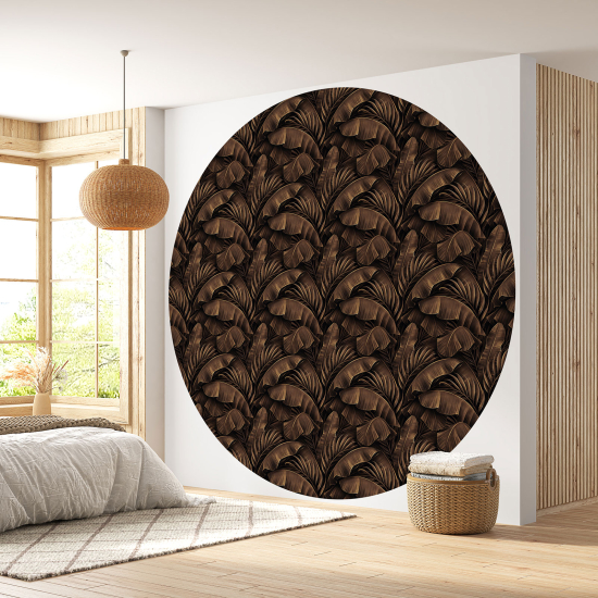 Round / Circle Wall Mural - Wallpaper - Botanical pattern