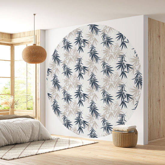 Round / Circle Wall Mural - Wallpaper - Botanical pattern