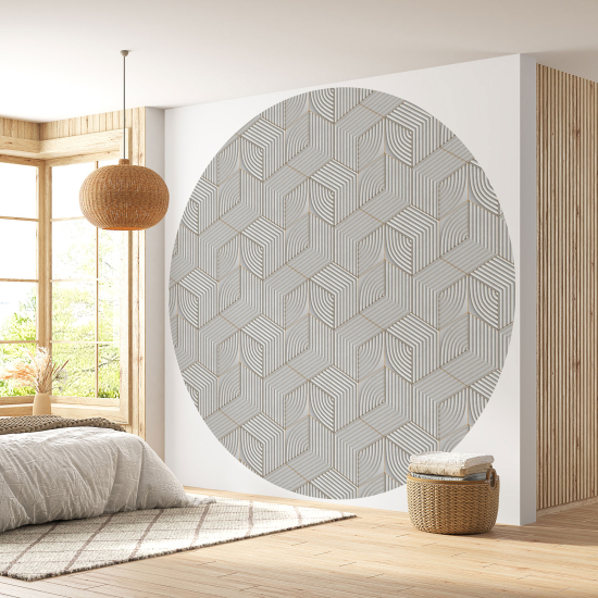 Round / Circle Wall Mural - Wallpaper - Braided pattern