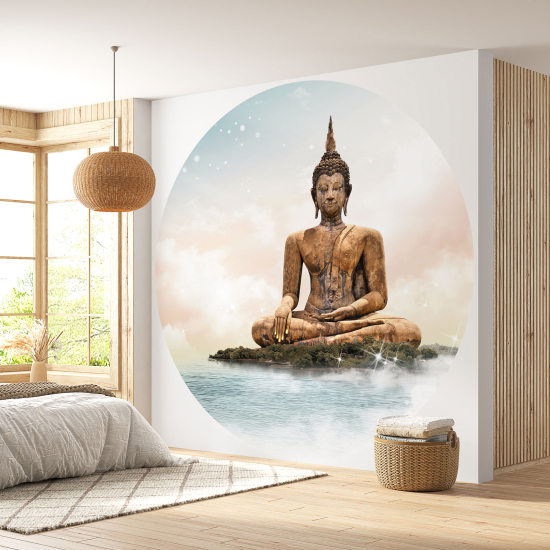 Round / Circle Wall Mural - Wallpaper - Buddha