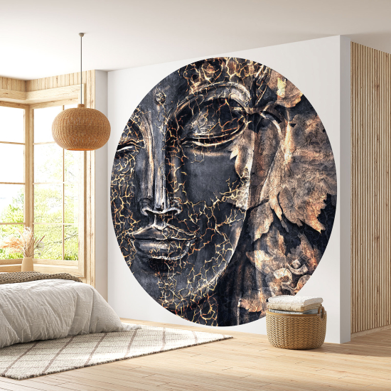 Round / Circle Wall Mural - Wallpaper - Buddha