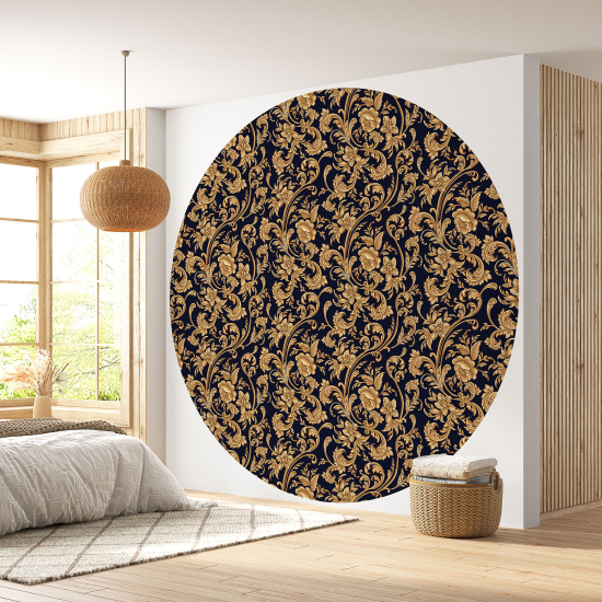 Round / Circle Wall Mural - Wallpaper - Floral pattern