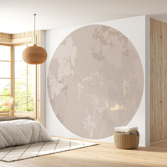 Round / Circle Wall Mural - Wallpaper - Floral pattern