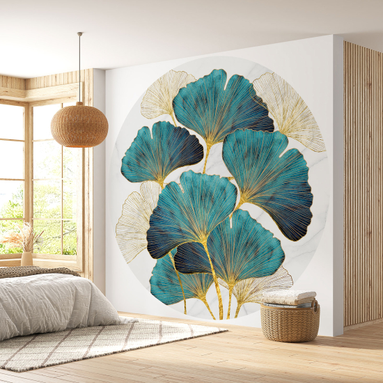 Round / Circle Wall Mural - Wallpaper - Flower pattern