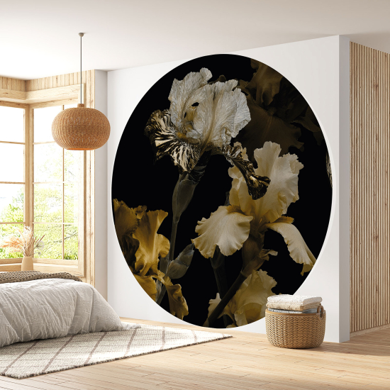 Round / Circle Wall Mural - Wallpaper - Flowers